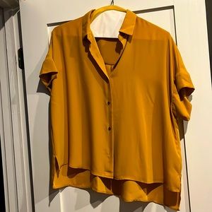 Boxy collared Rachel Zoe Mustard Blouse